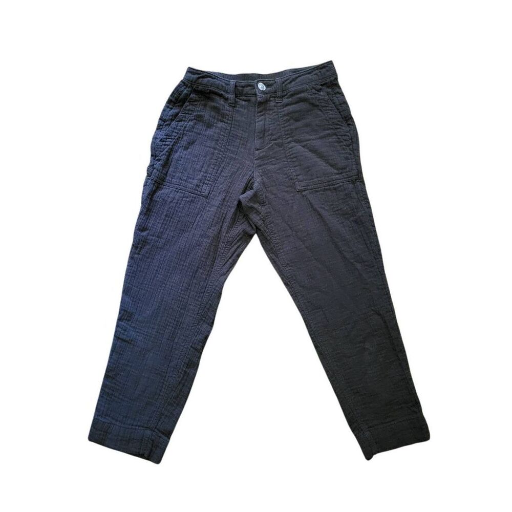 Old Navy Pants Women's 2 Petite Black High Rise Slouchy Cropped Tapered Gauze - Picture 3 of 5